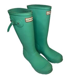 Hunter Big Kids Original Rain Boots Wellington Tall US 5 B /6 G EU 37 Green
